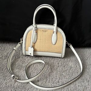 Kate Spade Reiley Straw and White Purse